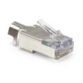 Shielded eZ RJ45 CAT6/CAT7 Network Connector | Push Through Crimp with Loadbar and External Ground