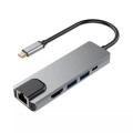 5-in-1 USB C to Network Adapter with HDMI Video Output & USB 3.0 Hub