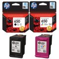 HP 650 Black + 650 Tri-Colour Original Ink Cartridge Bundle