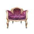 French Purple Chairs With Golden Frame