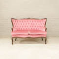 Victorian 2 Seater Sofa in Pink Velvet