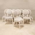 French Dining Chairs with St Leger woven grey Fabric