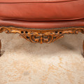 Italian style carved Armchairs Leather