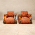 Art Deco Walnut Veneered Armchairs
