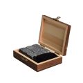 Whiskey Drinks Chilling Stone Rocks With Wooden Box &amp; Storage Bag Pack Of 9 Stones