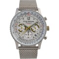Retail: £775/ R13,000.00 Krug-Baumen Men's Air Traveller Silver Wolf Diamond Chronograph Watch