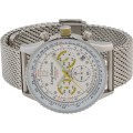 Retail: £775/ R13,000.00 Krug-Baumen Men's Air Traveller Silver Wolf Diamond Chronograph Watch