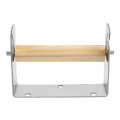 Toilet Roll Holder Stainless Steel Wooden Insert