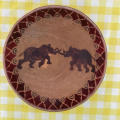 Rhino Engraved Wooden Bowl
