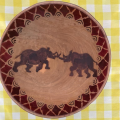 Rhino Engraved Wooden Bowl