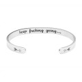 Keep Fucking Going Engraved Alloy Cuff Bangle
