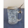 Etched glass beer tankard 2030\