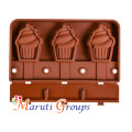 3 Cavity Ice-Cream Cupcake mould with sticks / Popsicle