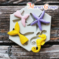 Mermaid Tail , Star fish , Sea horse - Sea Animals Silicone Mould