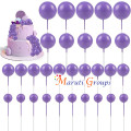 Faux Balls Cake Topper Set For Cake Decorating - Purple -20pc