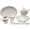 47 Piece Gold Rim And Silver Pattern Dinner Set - 15kg