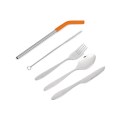 Kooshty Safari Cutlery & Straw Set - Orange
