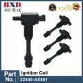 1/4PCS Ignition Coil 22448-AX001 3pins For Nissan Note E11 March Micra K12 03-10 1.0 1.2 1.4 2244...