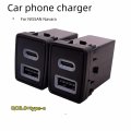 For NISSAN  Navara  Reserved Hole Position  Refit  QC3.0 USD+type-c  Car Phone Charger