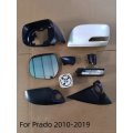 For Toyota Prado 2010-2019  Reverse Mirror Cover  Rearview Mirror Housing  Mirror Frame  Lens  Tu...