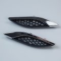 Pair Grille Air Intake Fender Air Outlet Vent Front LH&amp;RH Side Lateral Chrome Air Vent Bright...