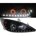 HID LED headlight assembly angel eye daytime running light with turn signal for Toyota camry