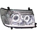 LED headlight assembly angel eye daytime running light with turn signal for Toyota Land Cruiser P...