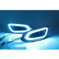 led drl daytime running light+fog lamp for Ford Escort 2015-2018 with Dynamic moving yellow turn ...