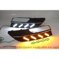 led drl daytime running light for Audi A3 2014-2016 with Dynamic moving yellow turn signal and bl...