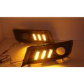 led drl daytime running light for Citroen C-Quatre 2012-2016 with Dynamic moving yellow turn sign...