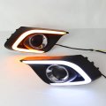 led drl daytime running light for Mazda Axela 2013-2016 with Dynamic moving yellow turn signal