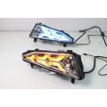 led drl daytime running light for Volkswagen Bora 2018-2019 with Dynamic moving yellow turn signa...