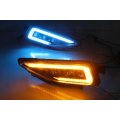 led drl daytime running light for Volkswagen Lavida plus 2018 with Dynamic moving yellow turn sig...