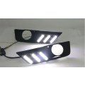 led drl daytime running light +halogen fog lamp for Ford Focus 2005-2006 with moving yellow turn ...