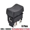 For Scania Serie 3 4 Truck 6 Pins Car Electric Power Window Lifter Control Switch Single Push But...