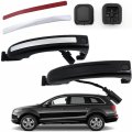 Black Exterior Door Handle with Smart Keyless entry Sensor Button Rubber Cover For Audi Q7 2007-2015