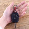 Remote Key Leather Key Case Fob  3 Button For Renault Kangoo II Clio III Protector Key Bag