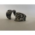Dark Silver Tone Earrings With Twirly Design Huggie Style Earrings #ML0088 R120.00 | Dimensions: ...