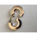Silver Tone Earrings - Half Moon Mother of Pearl Look with Diamante Edge #ML267 R220.00 | Dimensi...