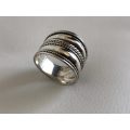 925 Silver Ring With Wide Rope And Plain Design #ML330 R395.00 | Dimensions: Size V, 17mm thick