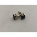 Silver Plated Stud Earrings With Square Black Stones #ML453 | Dimensions: 5mm Stone