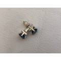 Silver Plated Stud Earrings With Square Black Stones #ML453 | Dimensions: 5mm Stone