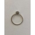 925 Silver Thin Band with White Stone in Claw Setting #ML510 R495 | Dimensions: Ring Size N1/2