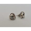 Earrings - Silver Knot Design Studs #ML549