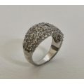 925 Silver Ring, Square Stone Frames in silver surrounded by little stones #ML565 R695.00 | Dimen...