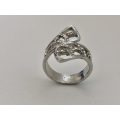 Ring - Wrap with Branches of Diamante. Silver Colour #ML575