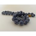 Necklace With Blue & White Porcelain Beads, Longevity Chinese symbol (Round Beads) #ML603 R395.00 |