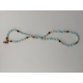 Necklace - String of Blue Fresh Water Pearls (seed pink, blue, red, black, green and white colour...