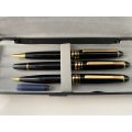Pen Set Gold Plated & Black Set of 3 Pens Ball Point, Fountain Pen & Pencil Set #ML679 R595.00