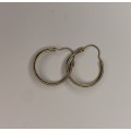 Gold Tone Tube Hoop Earrings #ML718 | Dimensions: 23mm D